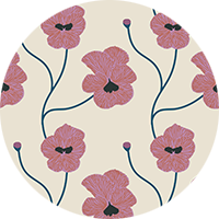 Flourish - Raw Cotton Floral Wallpaper by Natalie Papier