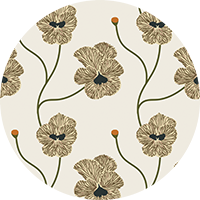 Flourish - Raw Cotton Floral Wallpaper by Natalie Papier