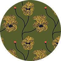 Flourish - Raw Cotton Floral Wallpaper by Natalie Papier