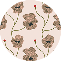 Flourish - Raw Cotton Floral Wallpaper by Natalie Papier