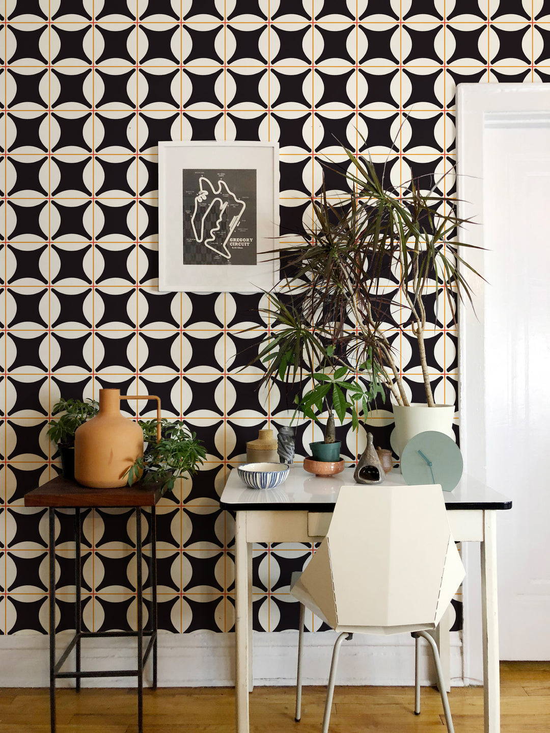 Traveler Tile - Onyx Wallpaper by Natalie Papier