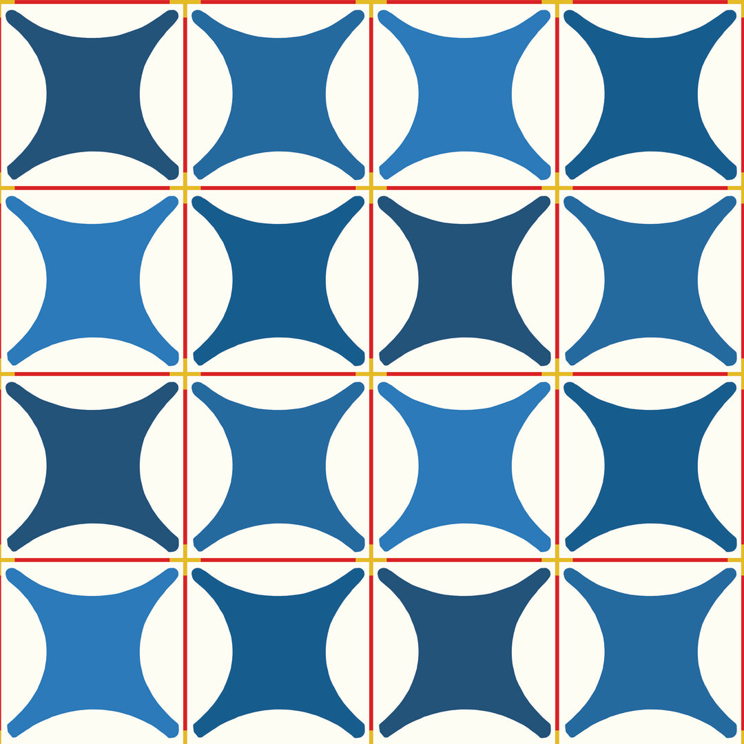 Traveler Tile - Cobalt Blues Wallpaper by Natalie Papier