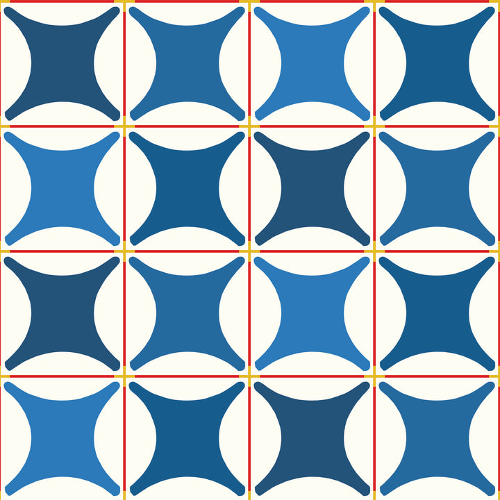 Traveler Tile - Cobalt Blues Wallpaper by Natalie Papier