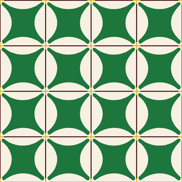 Traveler Tile - Kelly Green Wallpaper by Natalie Papier