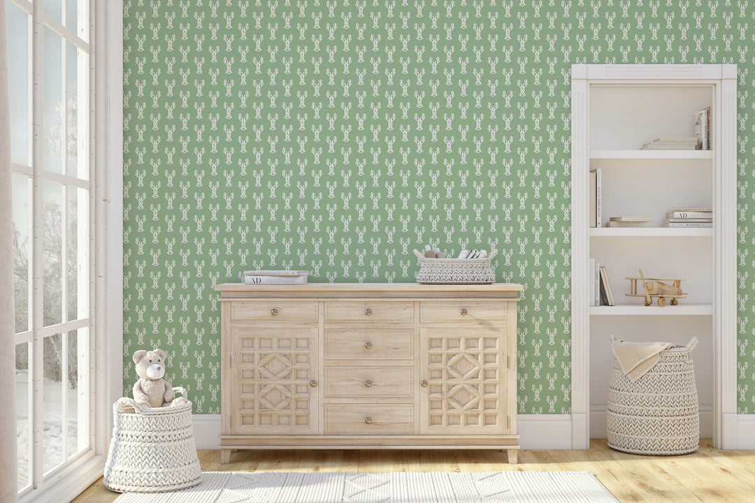 Nautical Lobster Knots - Green Wallpaper by Honey + Hank