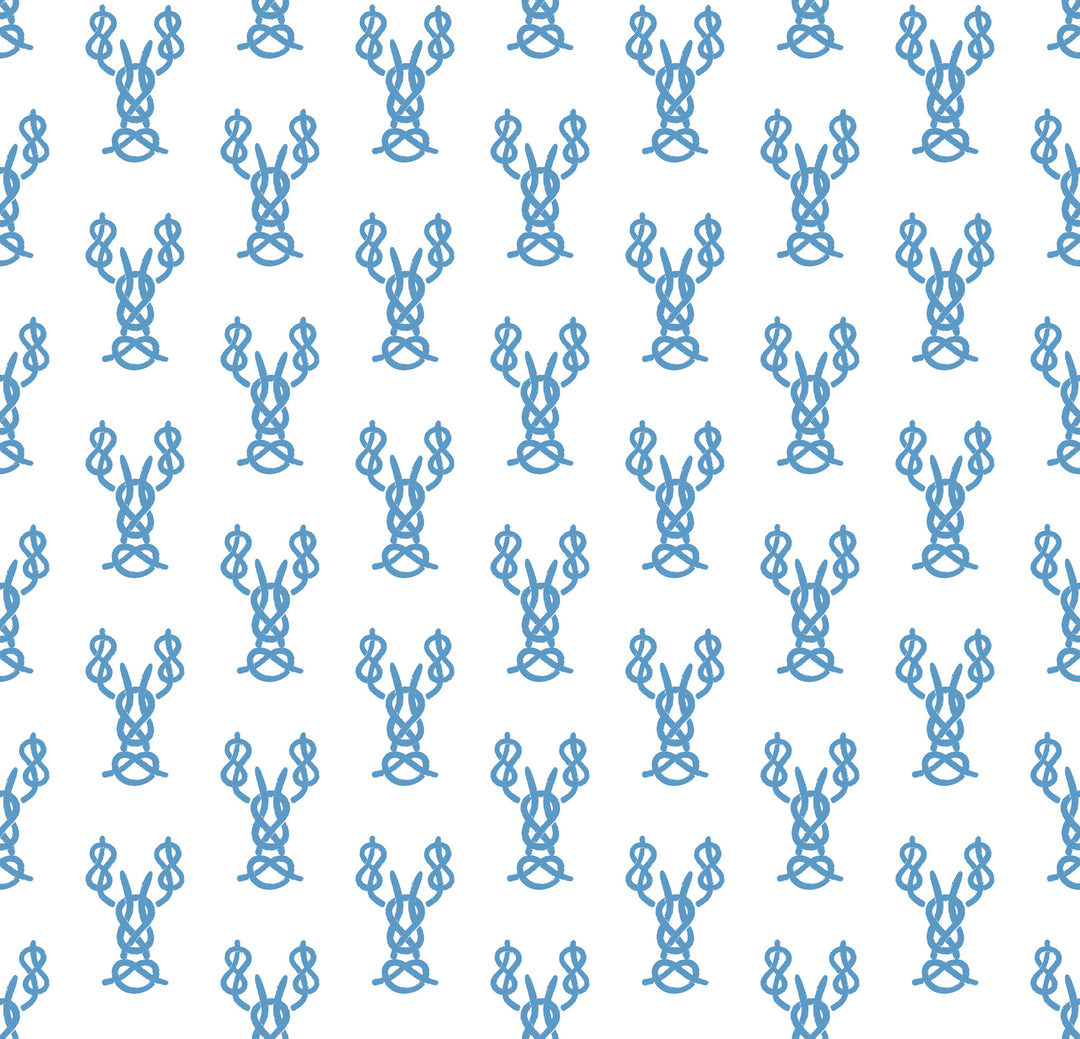 Nautical Lobster Knots - French Blue Wallpaper by Honey + Hank