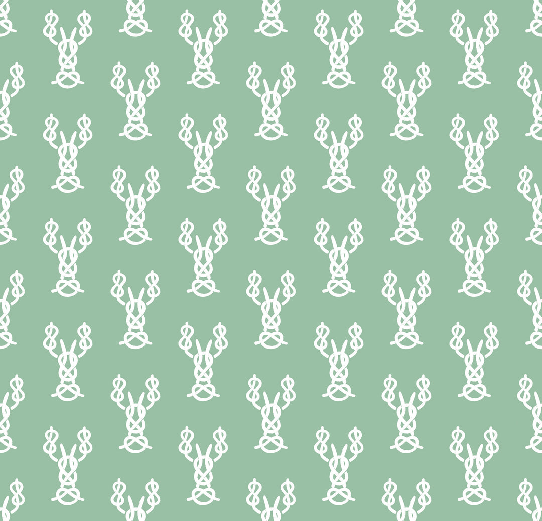 Nautical Lobster Knots - Green Wallpaper by Honey + Hank