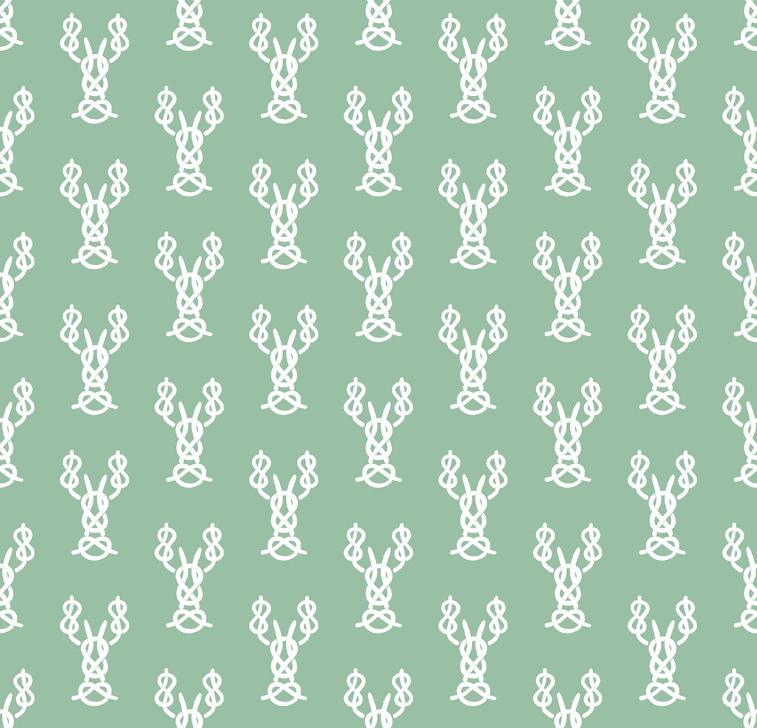 Nautical Lobster Knots - Green Wallpaper by Honey + Hank