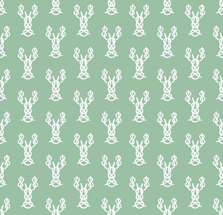 Nautical Lobster Knots - Green Wallpaper by Honey + Hank