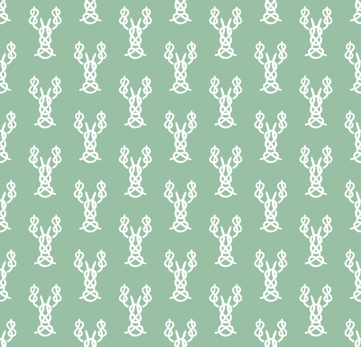 Nautical Lobster Knots - Green Wallpaper by Honey + Hank