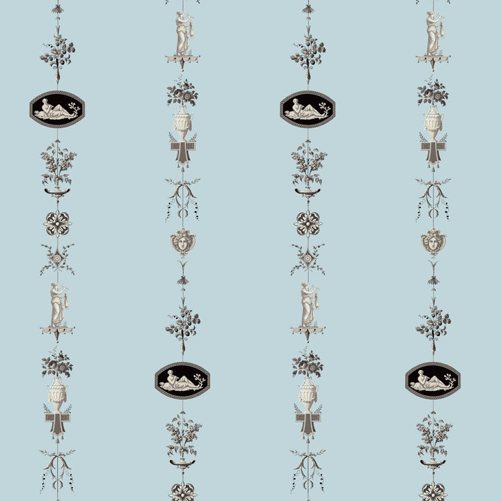 NeoClassical Stripe - Daytime Blue Wallpaper