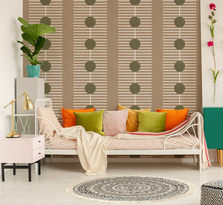 Nomalanga - Cocoa & Olive Wallpaper by Forbes Masters