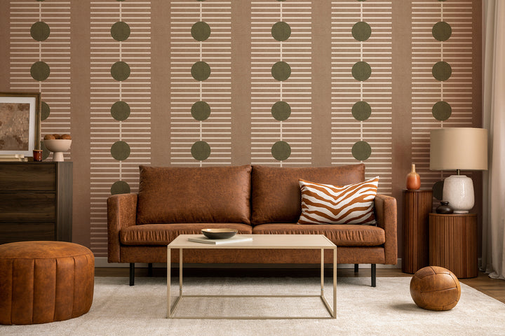 Nomalanga - Cocoa & Olive Wallpaper by Forbes Masters