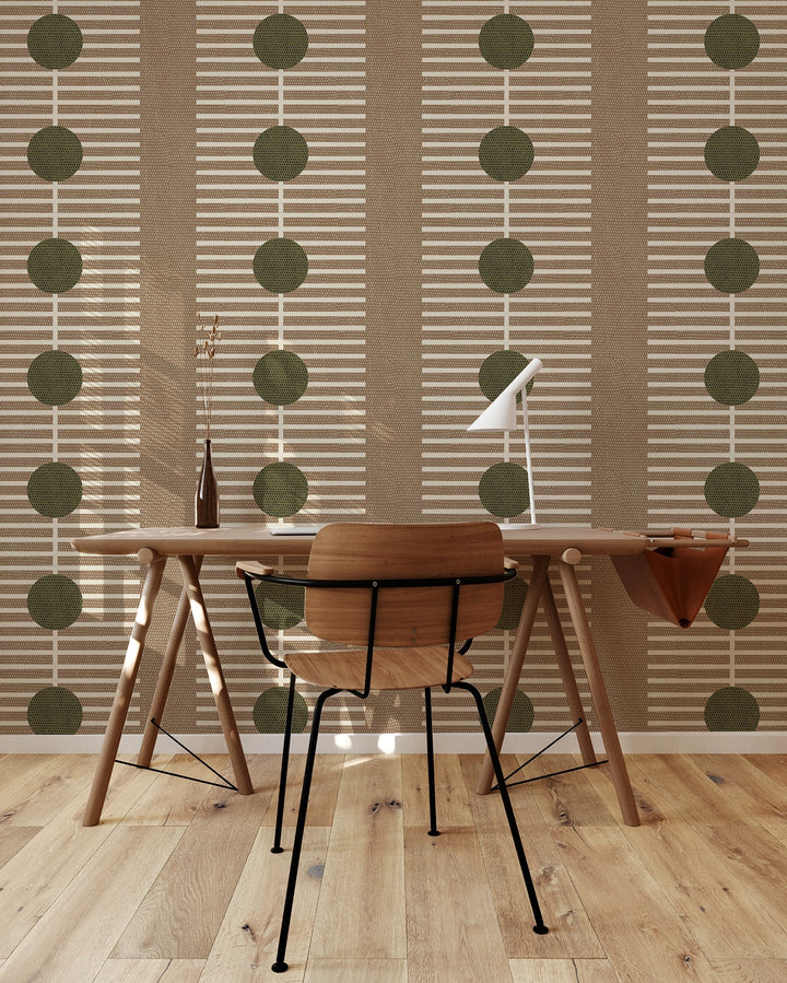 Nomalanga - Cocoa & Olive Wallpaper by Forbes Masters