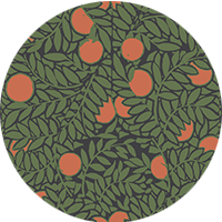 Orange Grove - Forest Green Floral Wallpaper