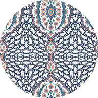 Ottoman Jewel - Blues & Coral Wallpaper
