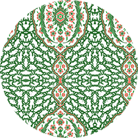Ottoman Jewel - Blues & Coral Wallpaper