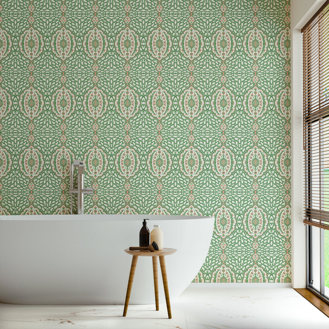 Ottoman Jewel - Kelly Green Wallpaper