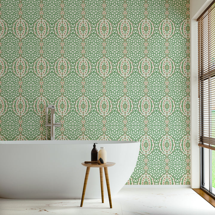 Ottoman Jewel - Kelly Green Wallpaper