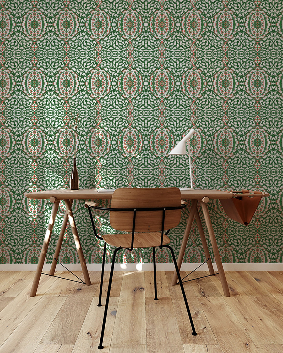 Ottoman Jewel - Kelly Green Wallpaper