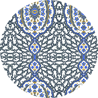 Ottoman Jewel - Blues & Coral Wallpaper