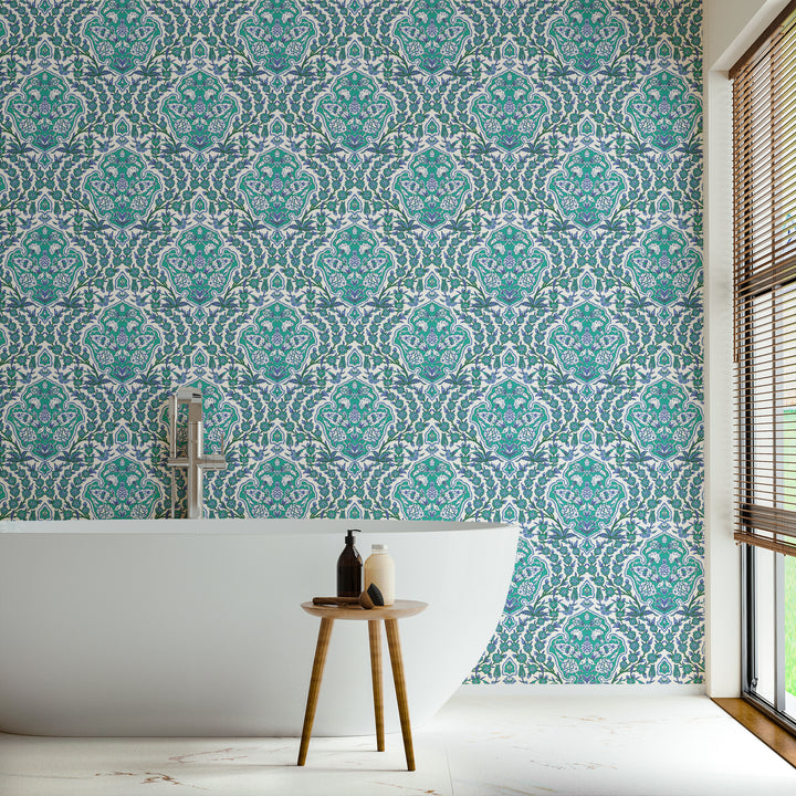 Ottoman Large - Turquoise Wallpaper