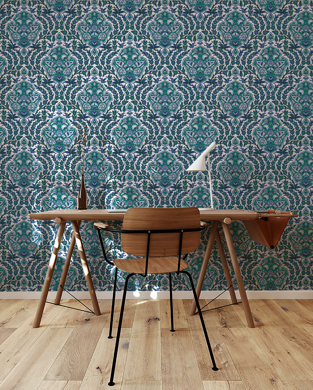 Ottoman Large - Turquoise Wallpaper