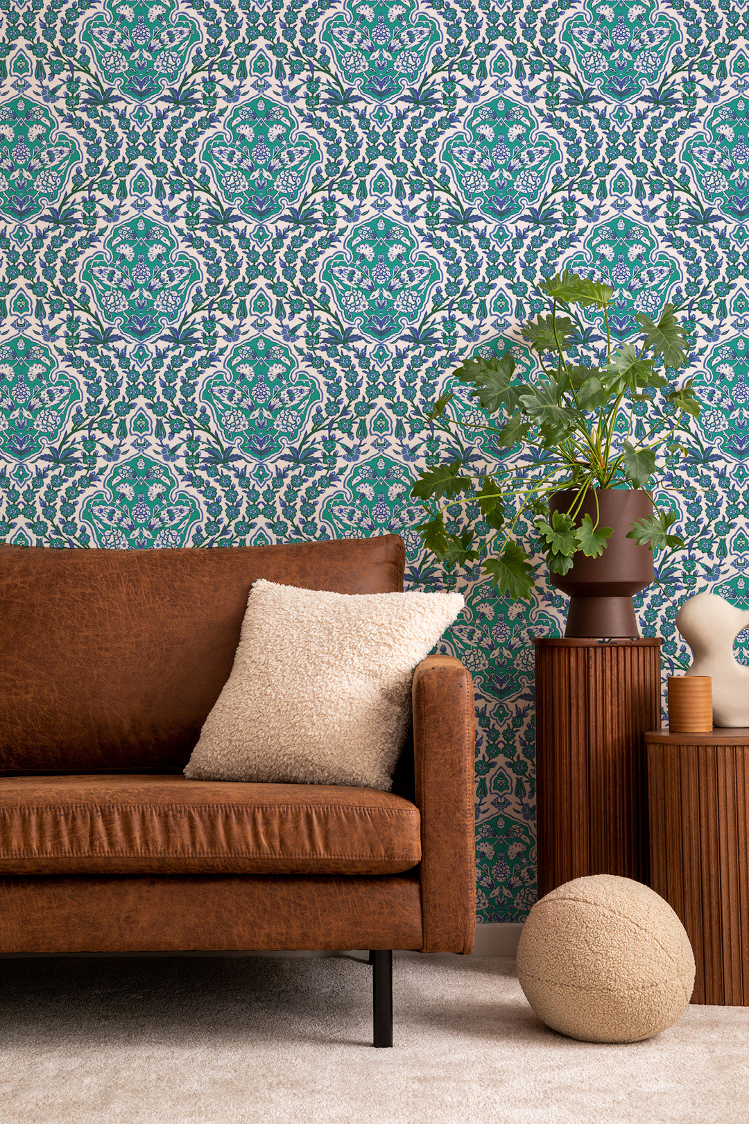 Ottoman Large - Turquoise Wallpaper