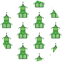 Pagoda - Teal Wallpaper by Bohemian Bungalow