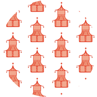 Pagoda - Teal Wallpaper by Bohemian Bungalow
