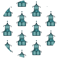 Pagoda - Teal Wallpaper by Bohemian Bungalow