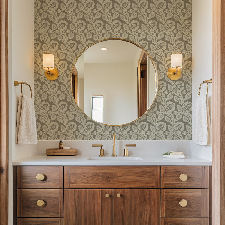 Paisley Briar - Birch Bark Botanical Wallpaper