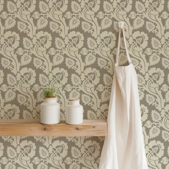 Paisley Briar - Birch Bark Botanical Wallpaper