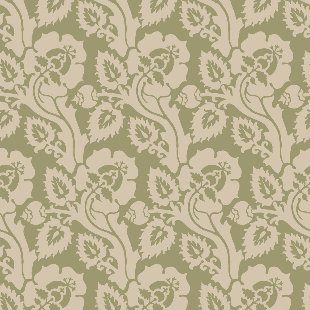 Paisley Briar - Cypress Green Botanical Wallpaper