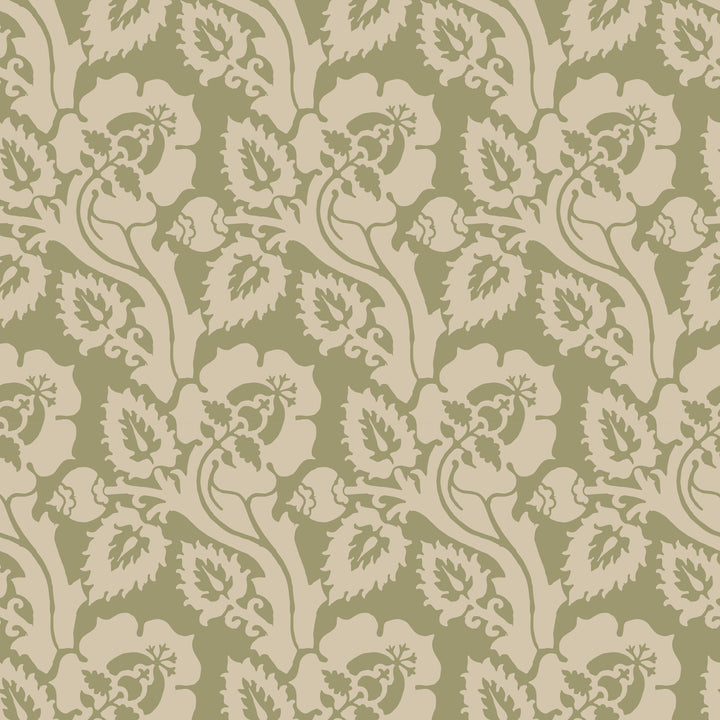 Paisley Briar - Cypress Green Botanical Wallpaper