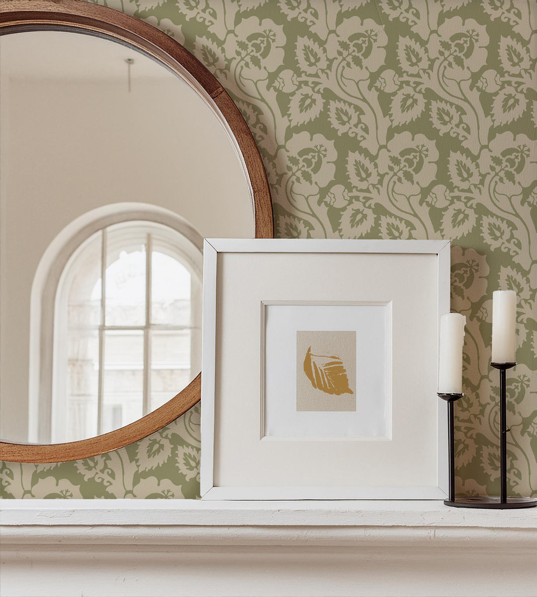 Paisley Briar - Cypress Green Botanical Wallpaper