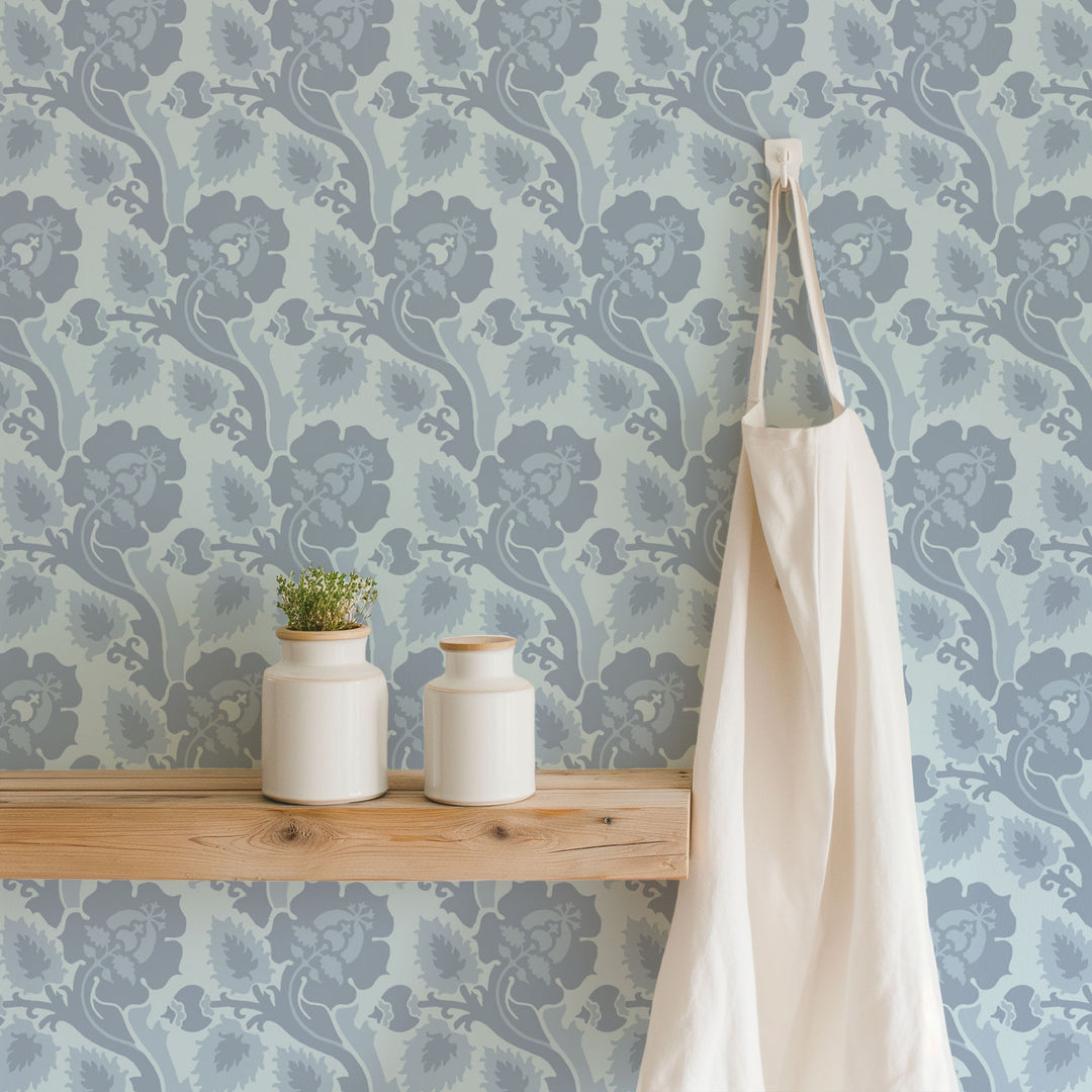 Paisley Briar - Dawn Fog Botanical Wallpaper