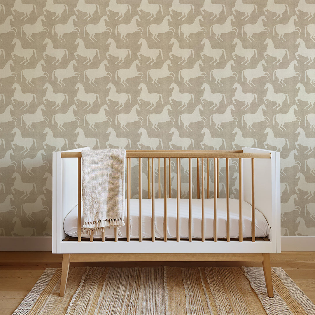 Paper Horses - Raw Linen Wallpaper