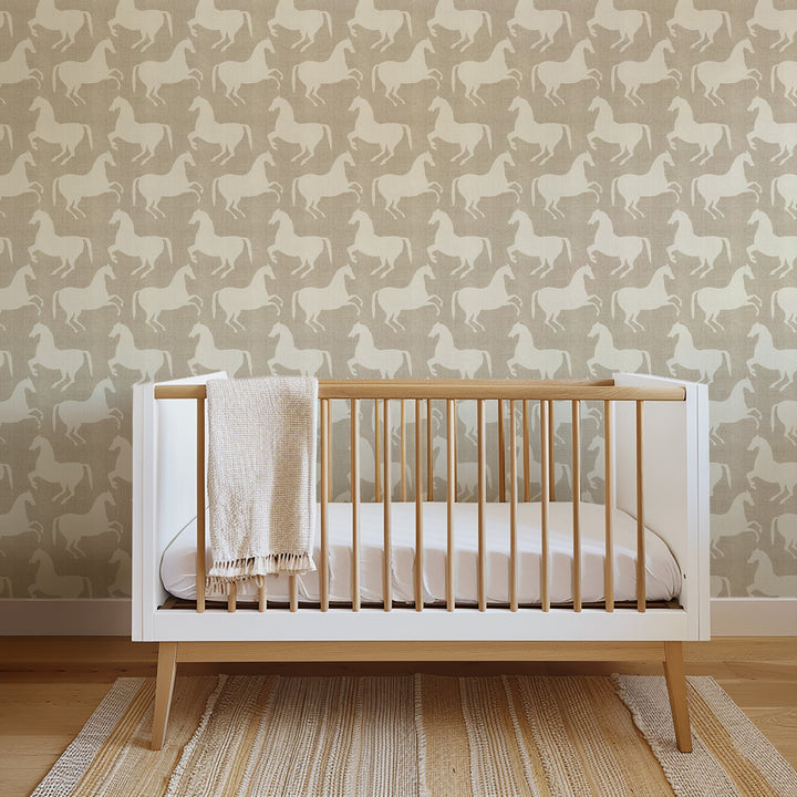 Paper Horses - Raw Linen Wallpaper
