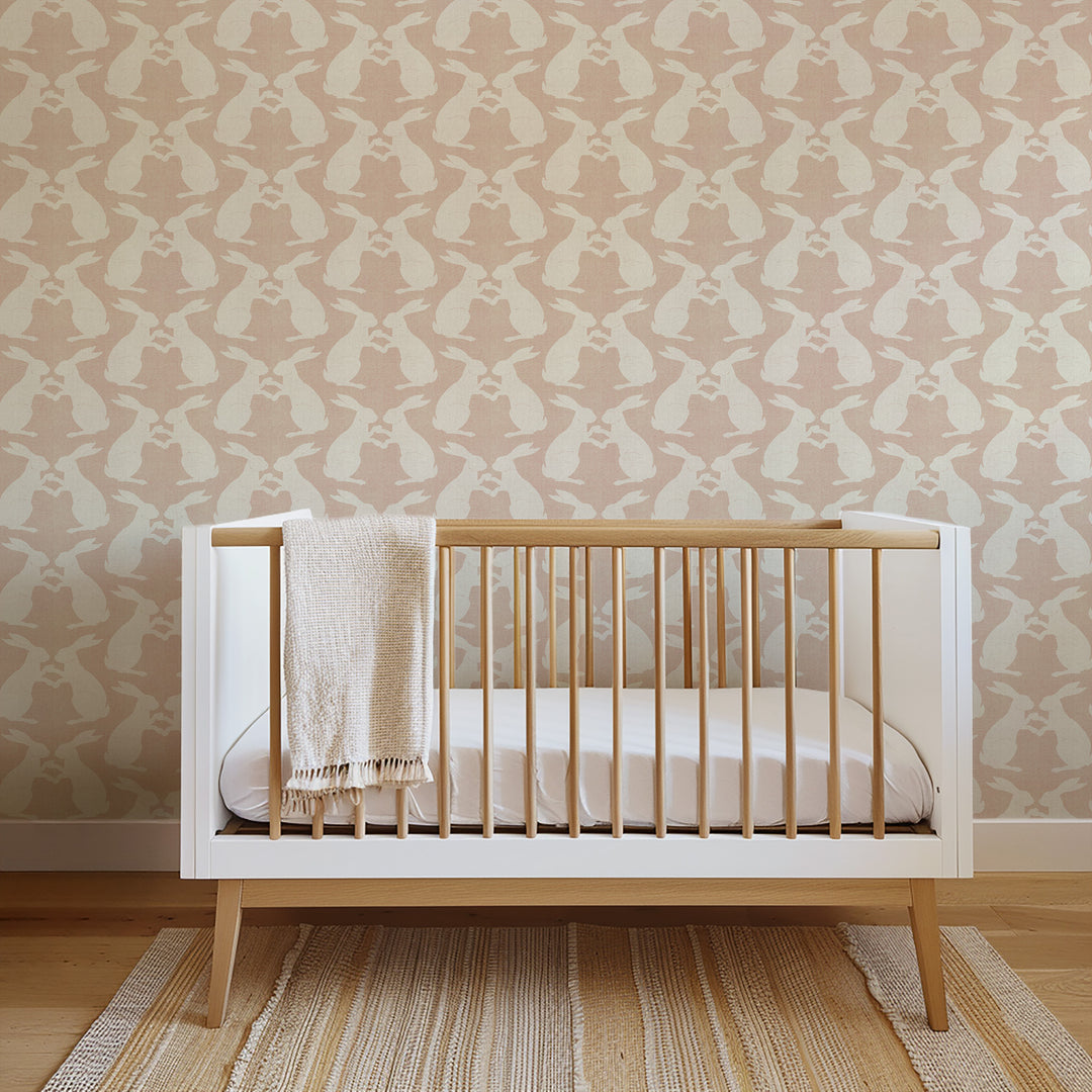 Paper Rabbits - Sunlit Rose Wallpaper