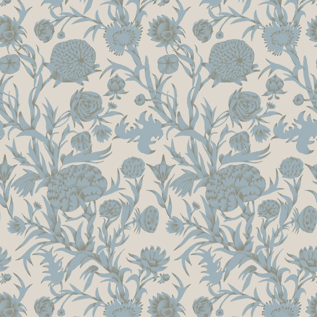 Blooming Thicket - Linen Stone Wallpaper