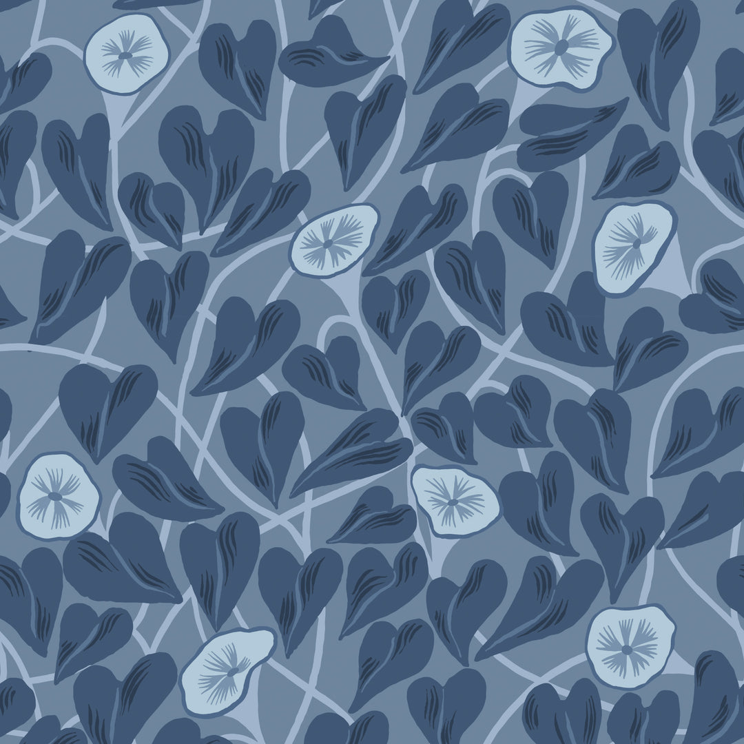 Climbing Vine - Navy Wallpaper