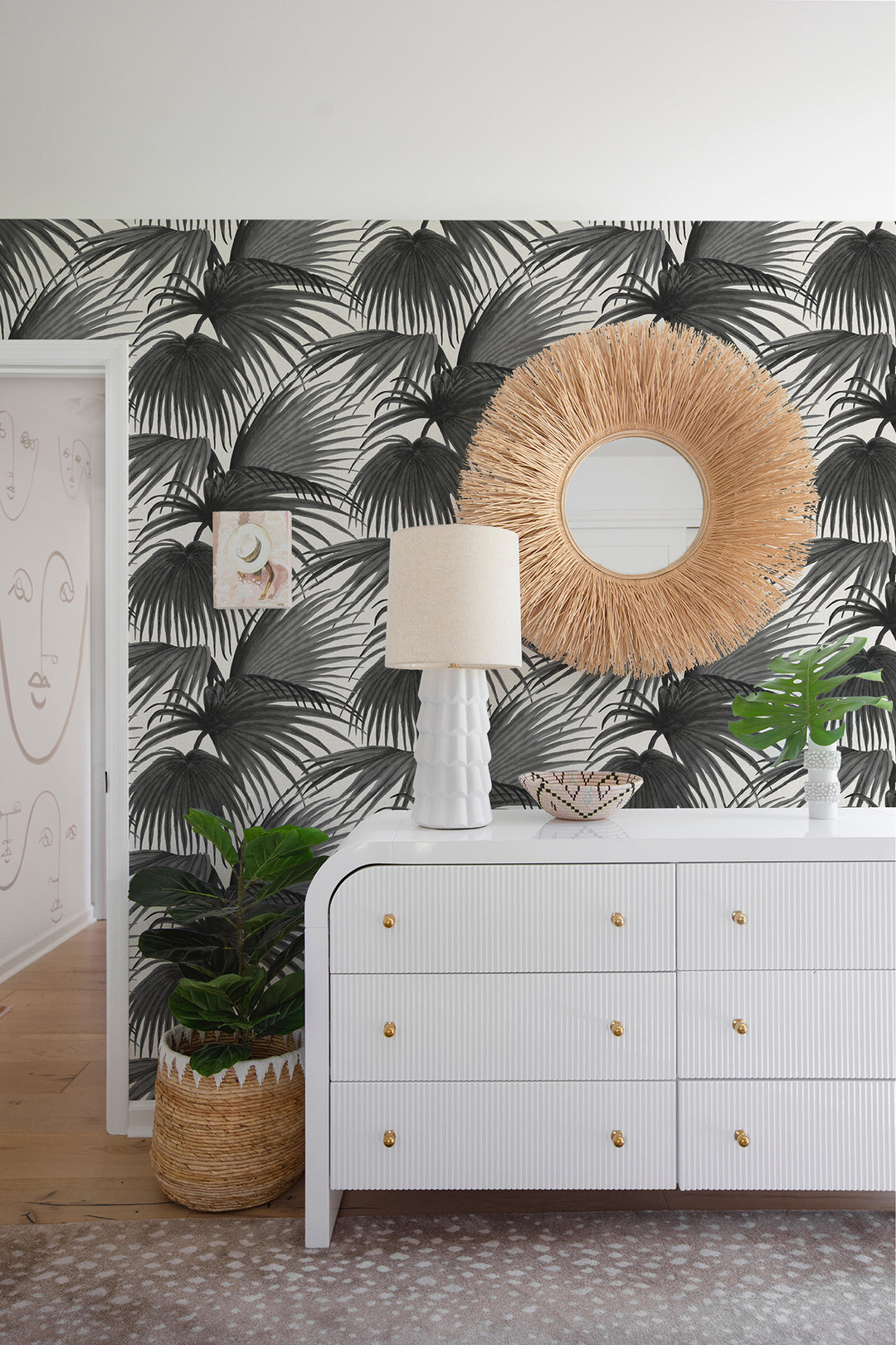 Pawley’s Island Palms - Black Linen by Megan Molton