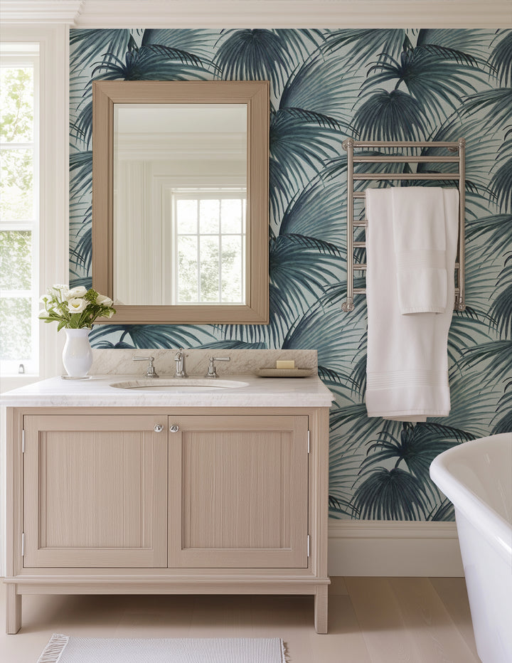 Pawley’s Island Palms - Serene Sky Blue by Megan Molton