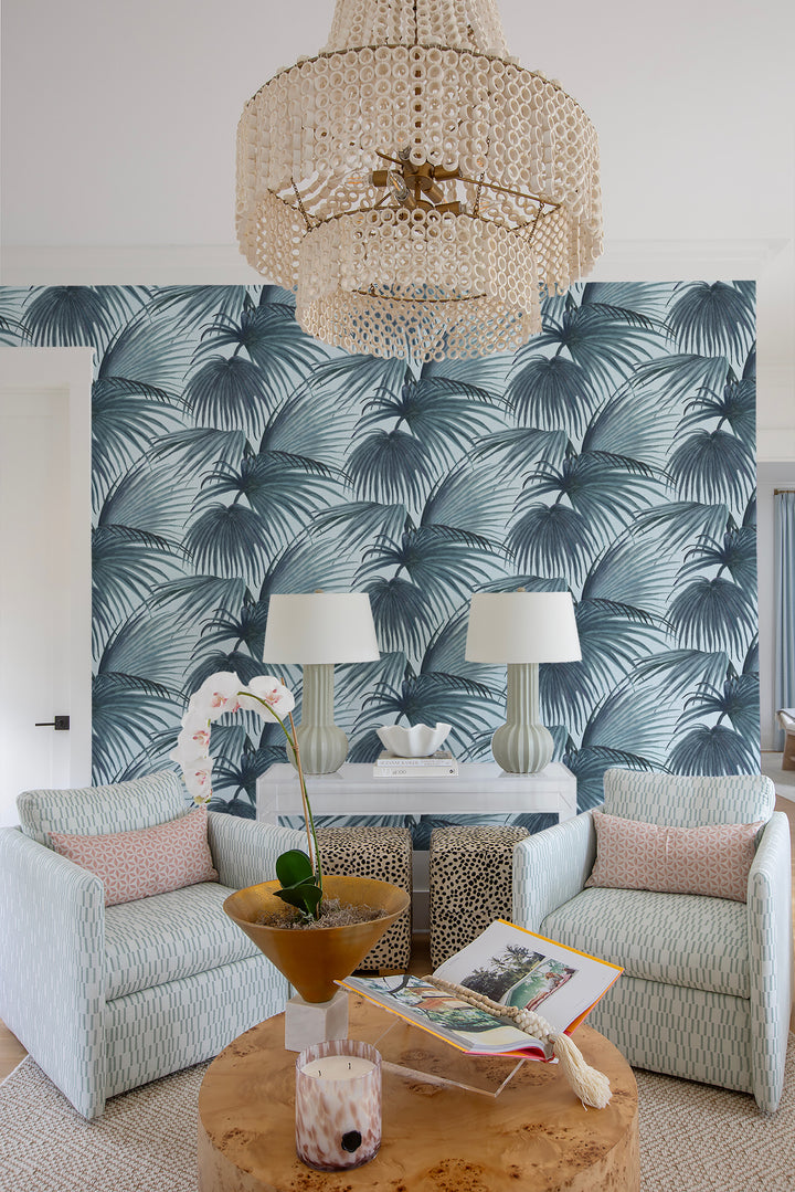 Pawley’s Island Palms - Serene Sky Blue by Megan Molton