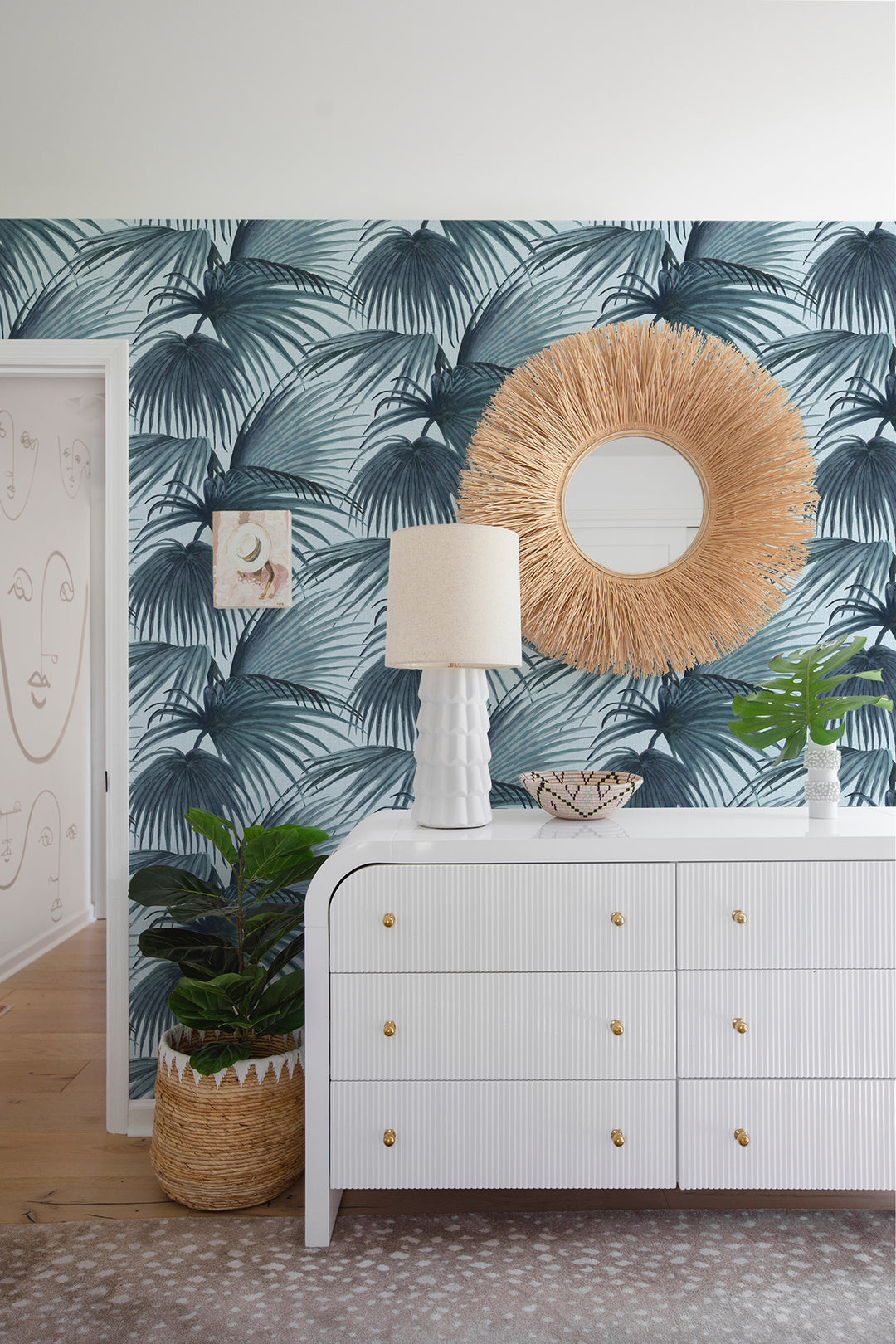 Pawley’s Island Palms - Serene Sky Blue by Megan Molton