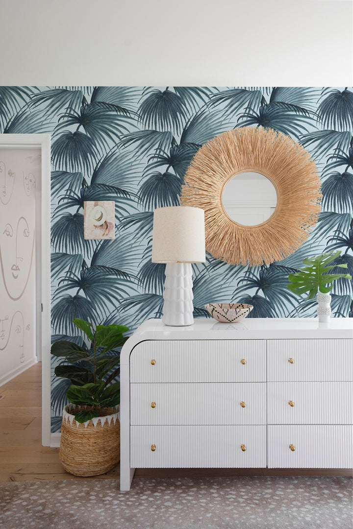 Pawley’s Island Palms - Serene Sky Blue by Megan Molton