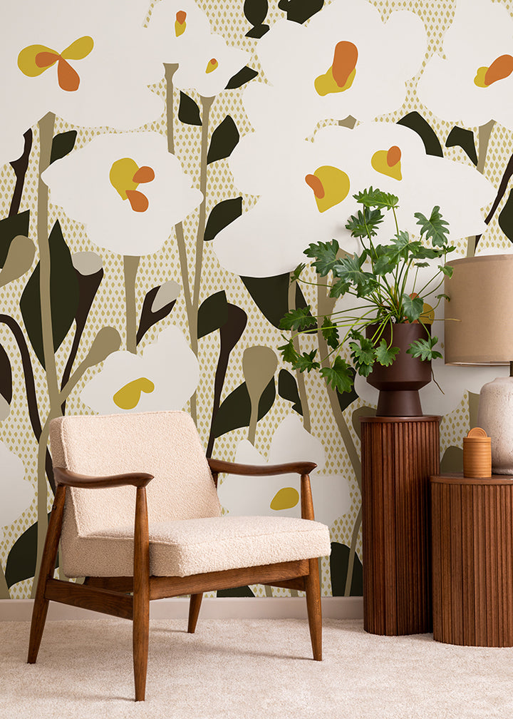 Poppy Fields Floral Wall Mural - Desert Bloom