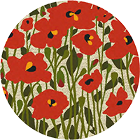 Poppy Fields Floral Wall Mural - Scarlet Shadows