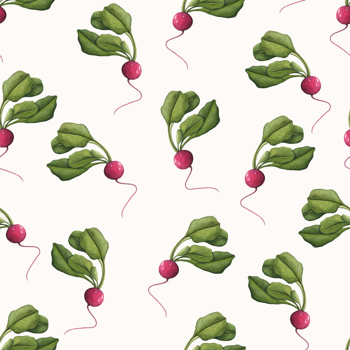 Radishes - Cream Wallpaper by Cara's Garden